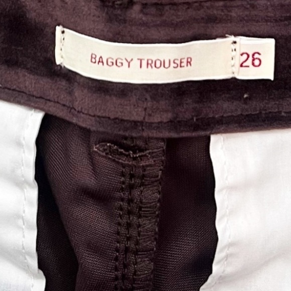 NWT Levi’s Velvet Baggy Trousers in Chocolate Brown/Plum - Picture 3 of 10